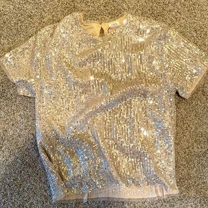 Zara sequin gold shirt